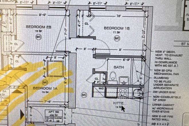 Floor plan! (apartment was recently furnished so I don't have many photos available) - East village apartment