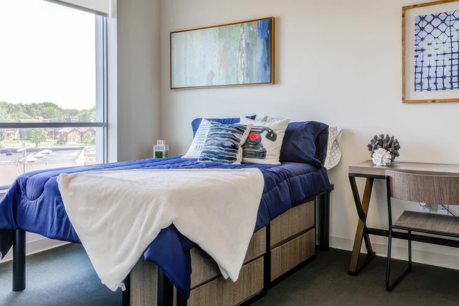 Bedroom - Everly On The Loop Apartments