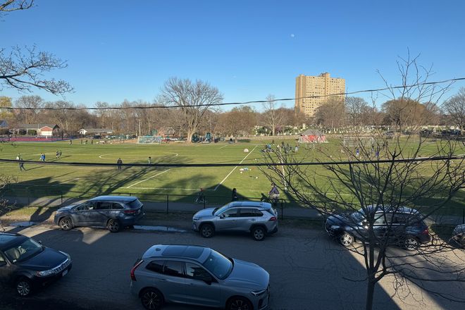View from the living room - Belmont/Cambridge Line: 2 Bedrooms + Office Overlooking Grove Street Park Apartments