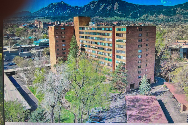 Outside of building. Unit on 10th floor, one from top - One bdrm in 2 bdrm available 8/1/26