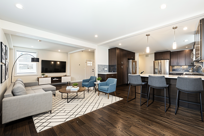kitche/living room (virtually staged) - **NO BROKERS FEE!!* Renovated 4 Bed/4 Bath w/ LAUNDRY IN UNIT! PARKING INCLUDED! Avail. 9/1/26!!