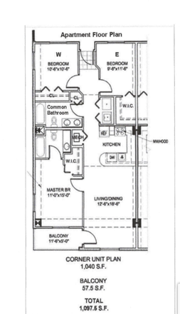 Floor Plan - 3 bedroom/2 bath Lake Plaza Corner Unit