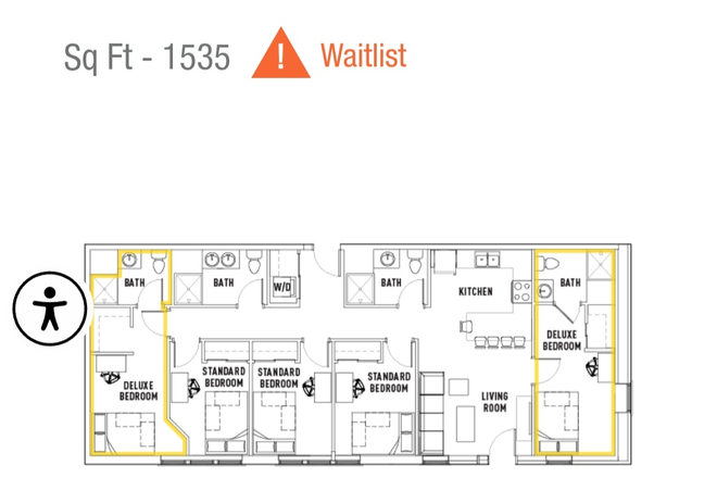 Exact floor plan of unit. Highlighted units are the options for this lease. - The Jack