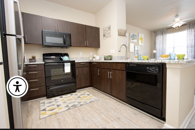 Kitchen, full - Revel Oxford, one bedroom private furnished apartment available immediately!