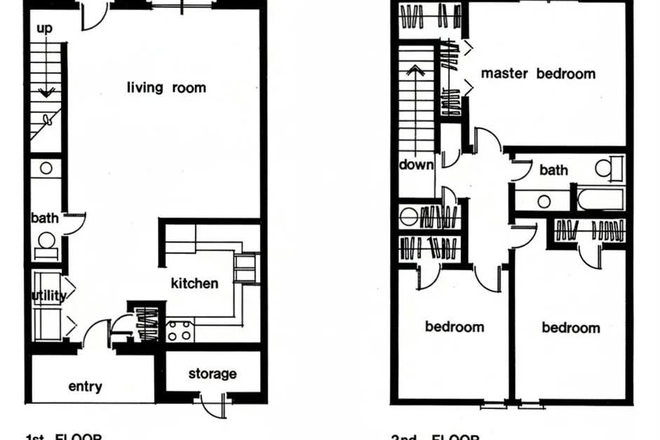 Unit floor plan mirrored from image. - Lease Takeover at Cimarron Townhomes E40