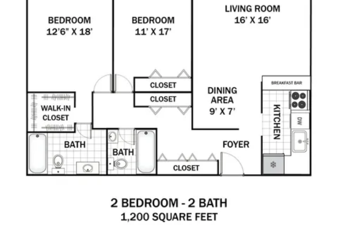 Floorplan - Radcliff House, 2-bedroom