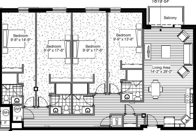 Your own private full bath — never shared - 4BR apartment on The Hill — private bed + bath, in-unit washer/dryer, full kitchen, Flatiron vie