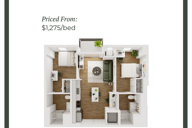 this is the basic floor plan of our apartment, but it is unfurnished - 2 Bedroom Unfurnished Apartment