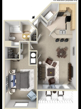 floor plan - 1 Bed / 1 Bath Lease Takeover – Downtown SLC