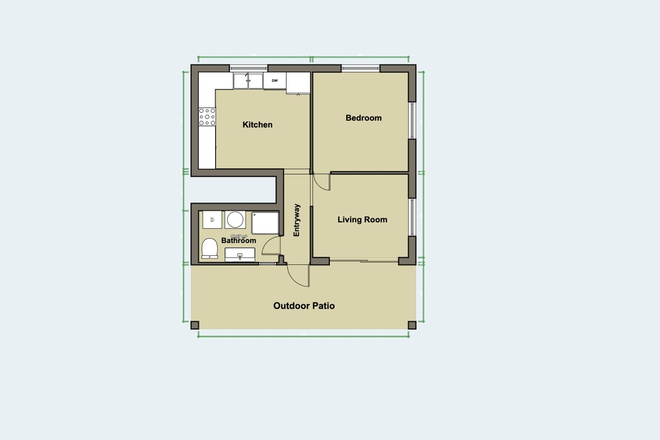 Floorplan - LARGE 1B1B | NEW RENOVATION | PRIVATE BACKYARD | IN-UNIT LAUNDRY | LARGE WINDOW