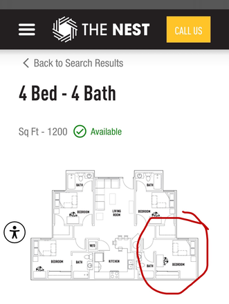 Indicated is room that tenet will be staying in - The Nest
