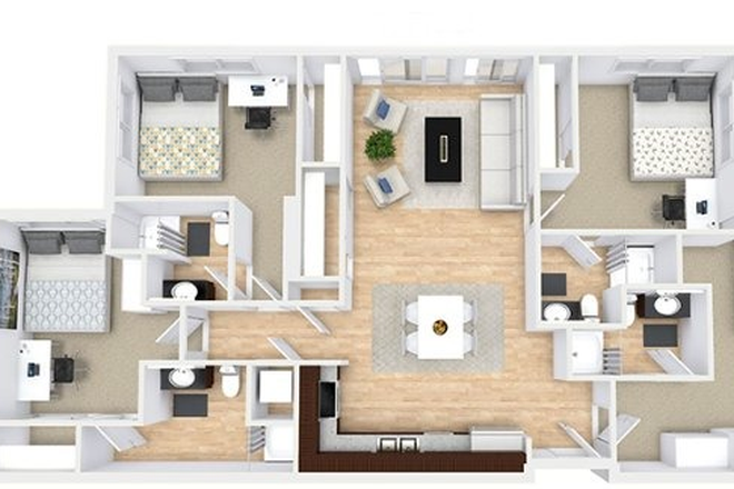 Floorplan - The Saga Apartments, across the street from campus