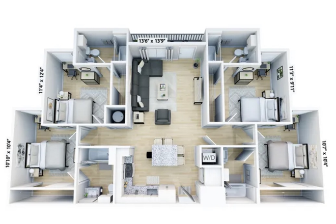 D1 Floorplan - The 9 Apartments