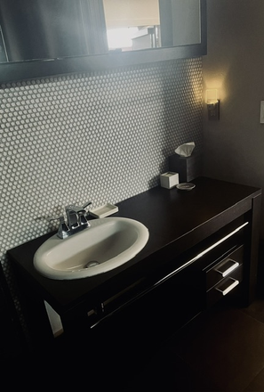 New bathroom sink area - Private -Fully Furnished 1 Bedroom Studio Guest House (detached from house). Close