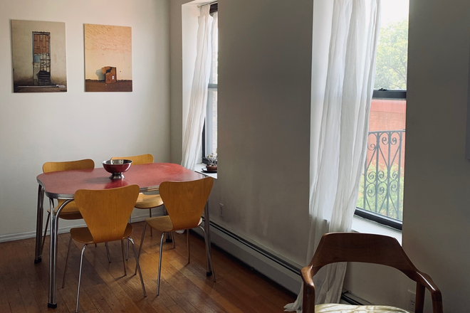 Living/dining area - Furnished 1BR apt-Nostrand Ave-Brooklyn