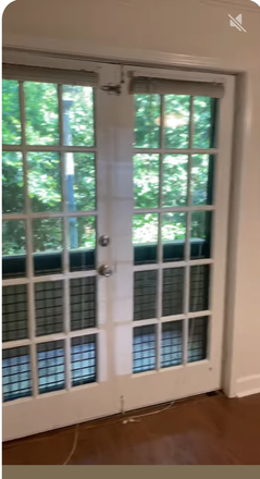 French doors to private porch - Quiet 1br, 1ba w/porch $1300 if disc earned (incl gas, water). Emory/DruidHills/ViHi
