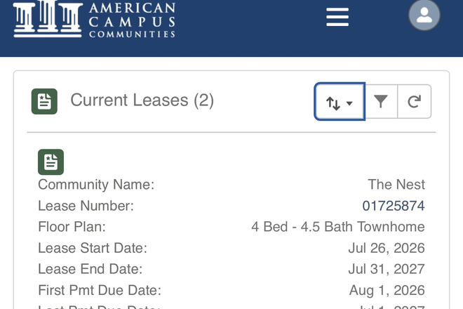 Lease proof - The Nest - Townhome Lease Available 26-27