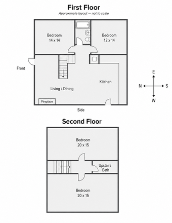 Floor Plan - $700/person, available, near UNC, dog-friendly fenced yard, parking, washer/dryer, bus/bike acce House