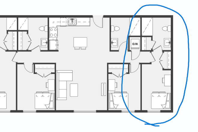 This is the room in the apartment. - Fuse Apartments - One room in 4B/4Ba Apartment