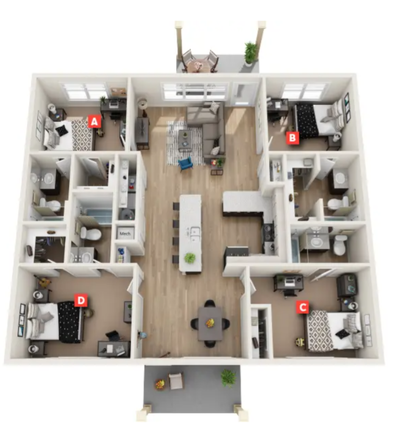 Room B is up for sublet! Walk-in closet, private bathroom, queen size bed, good natural lighting, etc. - Station Alafaya