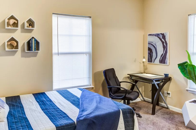 Bedroom. Photos are representative of the unit layout and furnishings. - Sublease Available at The Hangout – through June