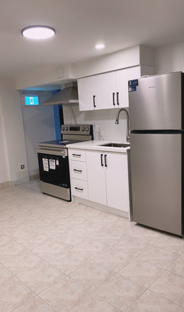 Kitchen - 1 unfurnished bedroom in 3 BR basement unit for Rent Steps from U of T St. George Campus Triplex