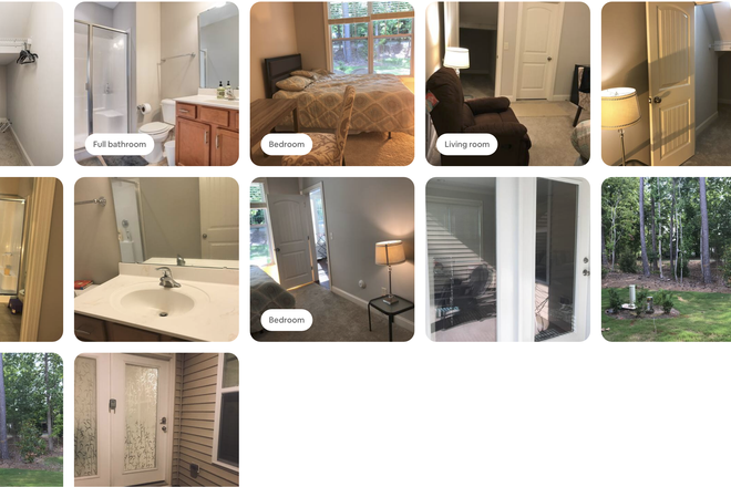 Bedroom, shared exterior, backside patio - Quiet Furnished Room in Cary – Private Bath, Storage, Driveway Access, Near Bus 3