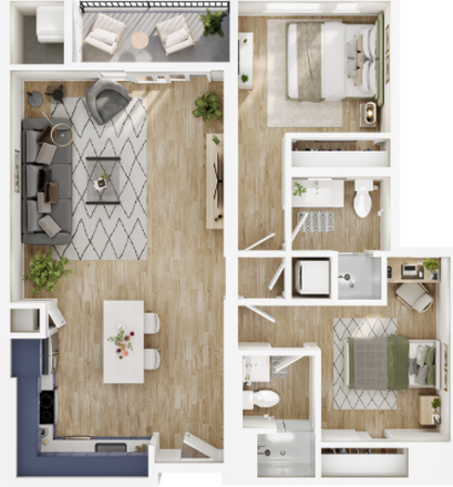 Floor Plan - Current Midtown Apartments