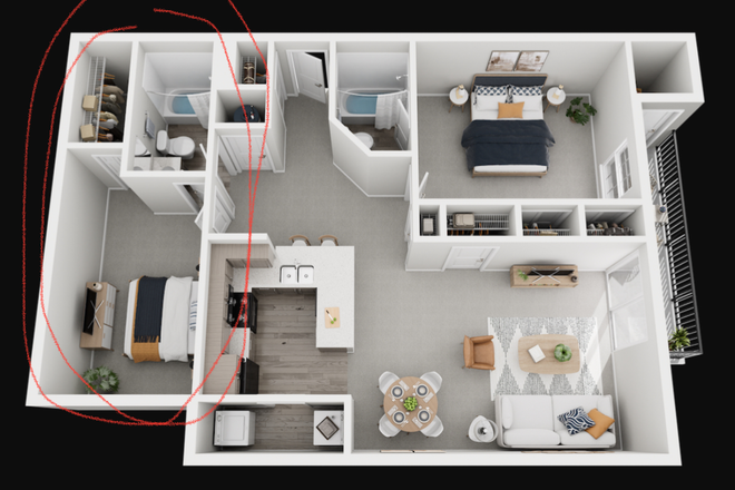 Bedroom that is available - Roommate needed for 2 bedroom apartment in KY