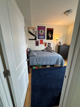 Bedroom entrance, Bathroom located just across the hallway from the door - Updated One bedroom sublet w/bay window