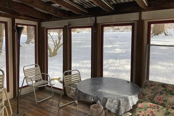 Porch (glass in winter, screens in summer) - Private room with separate entrance & full bathroom in owner-occupied house near campus & town