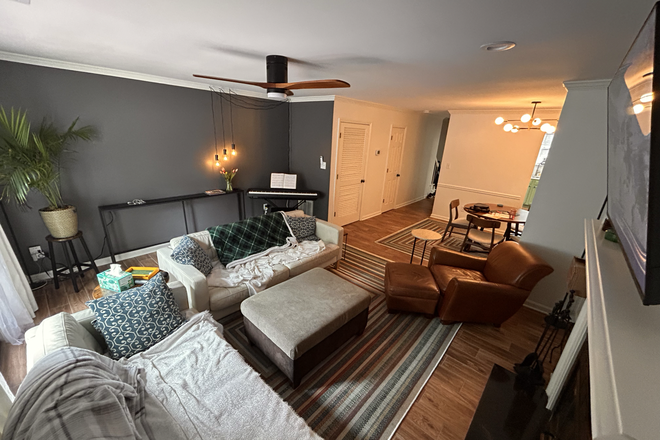 Living Room - Newly Renovated Furnished Private Room + Private Bath- Emory 5 Min Drive - With Utilities & Parking
