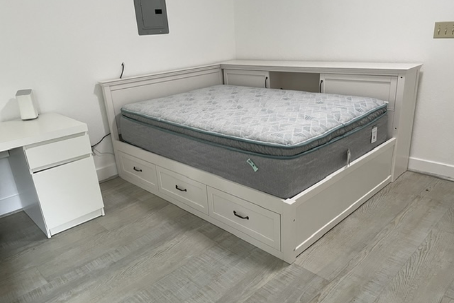 Bed and new mattress - cottage