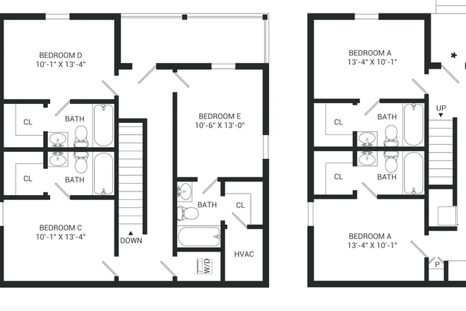 E4 Duplex Floor Plan - The Cottages of Boone