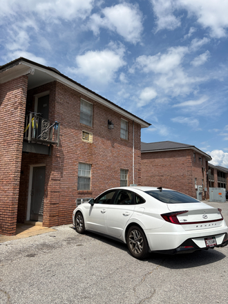 Parking Lot view (First Floor) - Sherrill Plaza Apartments, First floor apartment, close to Bryant-Denny Stadium and central campus