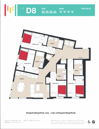 Floor Plan - Tempo at College Park Apartments