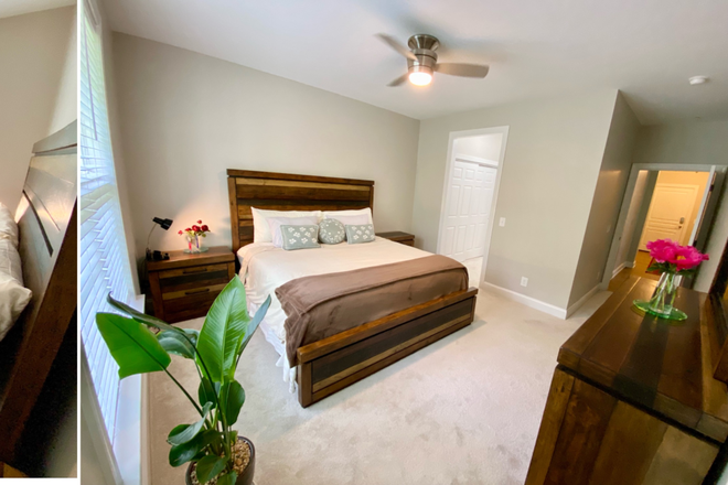 king size bedroom - Fully furnished 3-bedroom, 2-bath top-floor condominium