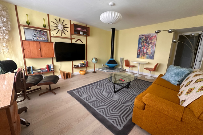Living room view - Fully Furnished 700 Sq Ft 1 Bedroom MCM Gem ALL UTILITIES INCLUDED
