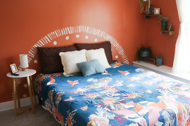 Queen-sized bed with mattress cover and extra bedding. - The Clay Nest, Furnished Room in Clifton House
