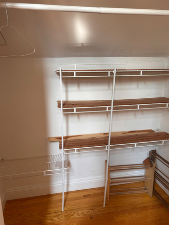 Cupboard in room - Charming, Spacious One-Bedroom in a condo with Garden near direct bus to Harvard.