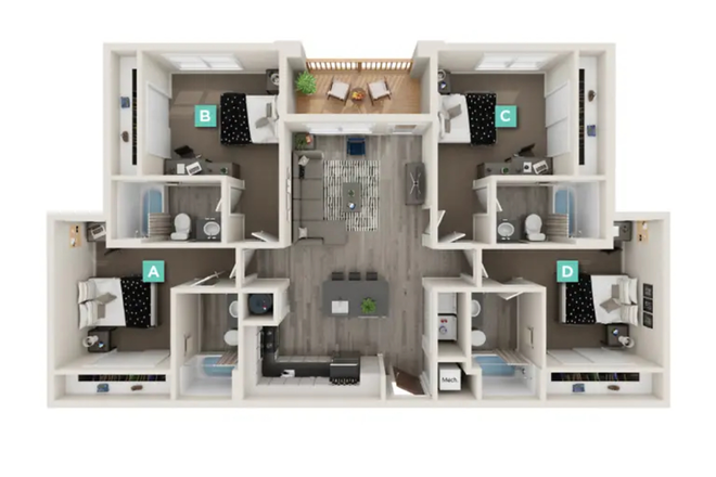 Housing Layout (A) - Yugo Pavilion Apartment, 5 minutes from main campus