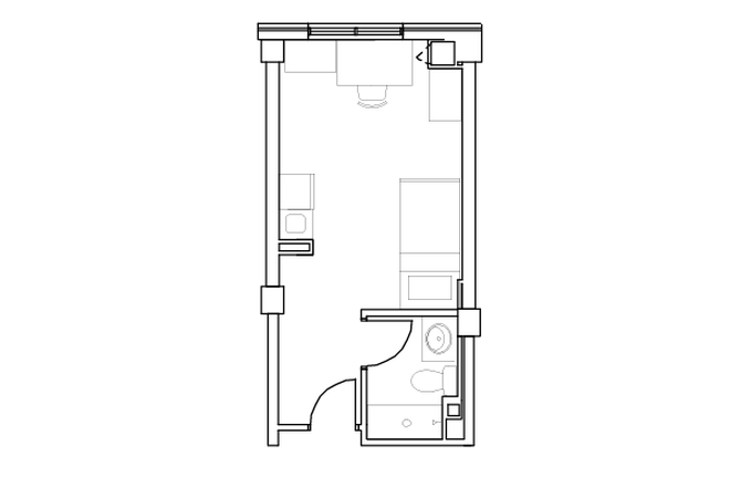 Floor plan - Studio in MIT Graduate Dorm