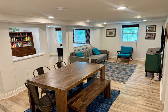 Dining/Living room - Full basement apartment, lots of light