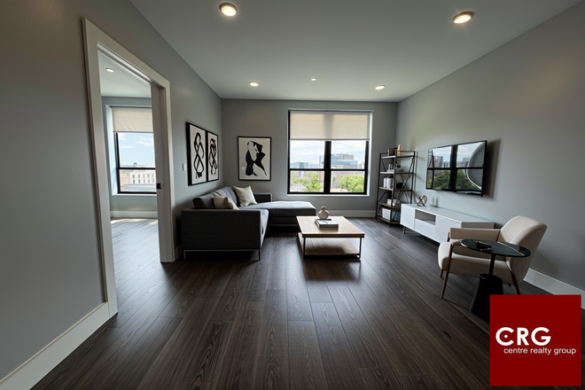 living room (virtually staged) - *NO BROKERS FEE!* Stunning 1 Bed+Den / 1 Bath w/ LAUNDRY IN UNIT! Roof deck! Apartments