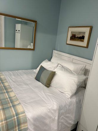 Bedroom with a new full sized bed. - Princeton Hideaway (listed on Airbnb also)