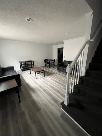 This is the living room/ kitchen area downstairs - The Bower Living