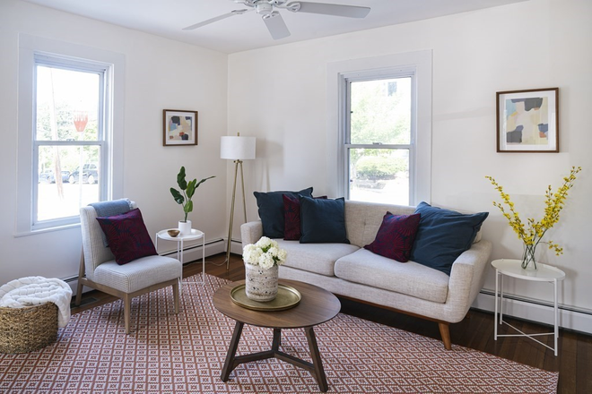 Living area #1 - Peaceful 2BR/1.5BA Townhouse near Fresh Pond – Ideal for Harvard/MIT Scholars & Professionals