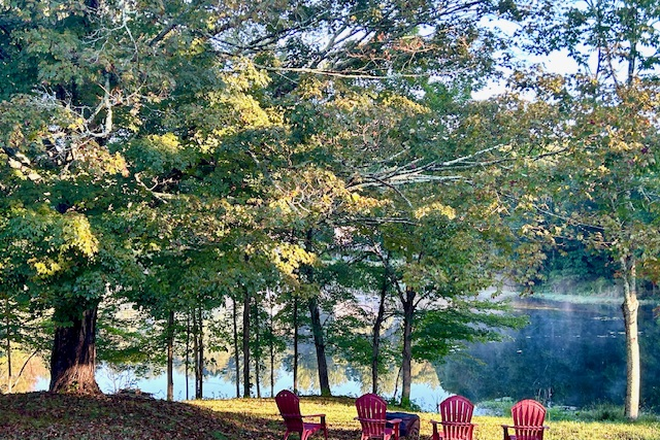 back yard view to pond - Cottage on Mill Pond