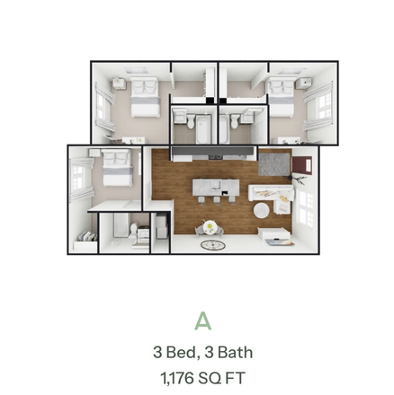 Leasing available for bedroom/bathroom on far left - The Quarters Mankato
