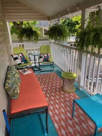 Covered Porch - Light-filled Furnished Room in a great home, on major bus line into Harvard Square